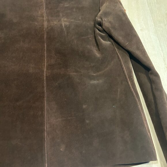 Womens By Excelsior Dark Chocolate Brown Suede Made in Spain Vintage Jacket S - Picture 10 of 11